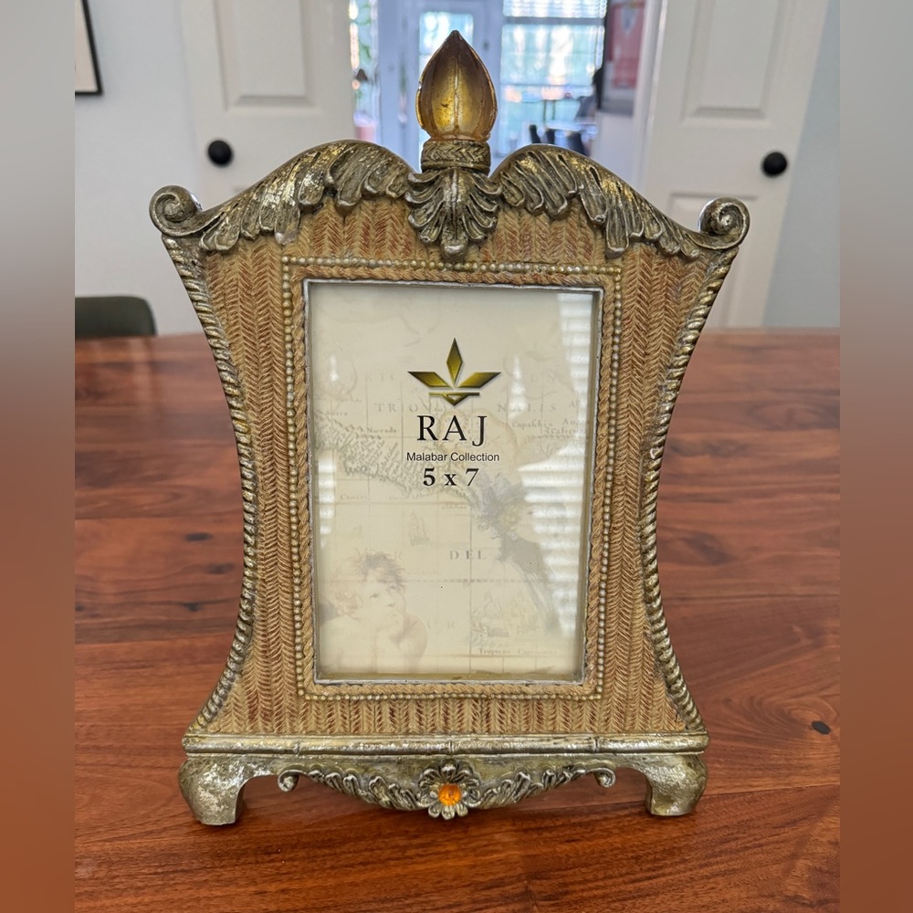 Vintage RAJ Ornate Shabby Chic Bead Embellished Picture Frame